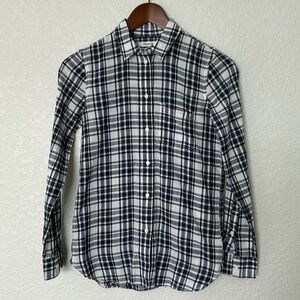 Madewell Black and White Plaid Longsleeve Women’s Shirt - 100% Cotton Slim XS